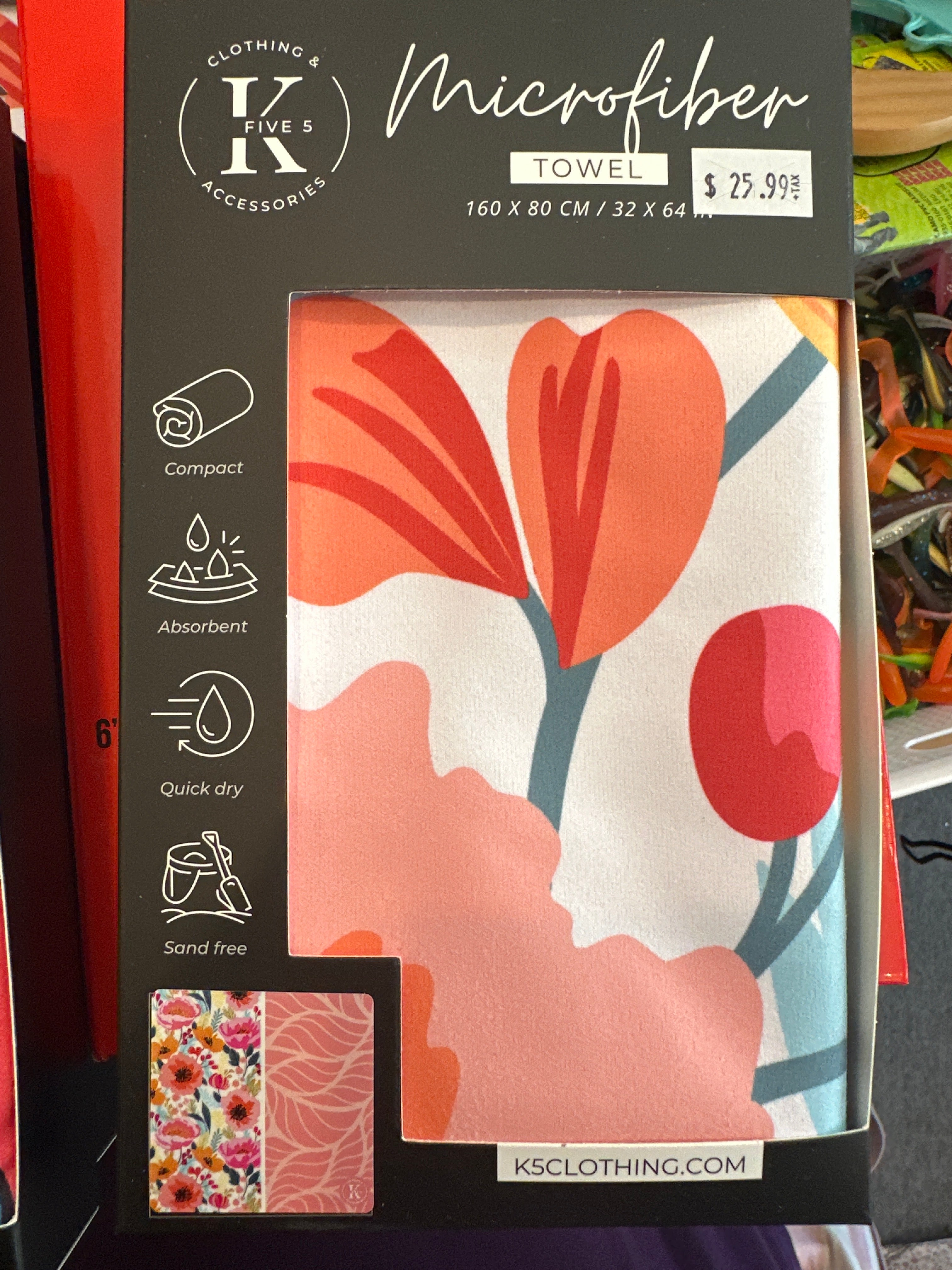 K5 Microfibre Beach Towel 32x64 inch