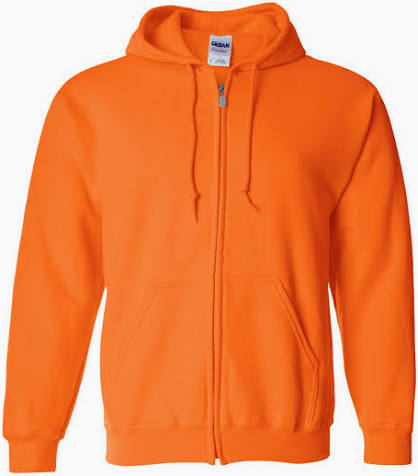 Orange Zip Up Hoodie